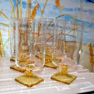 Set of 6 Federal Glass, Nordic Topaz Glasses